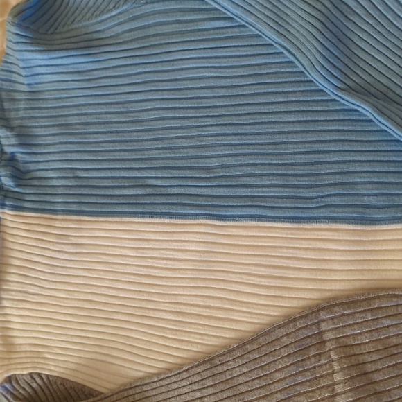 INC Colorblock Light Blue/Gray/ Ivory Sweater - Picture 4 of 5